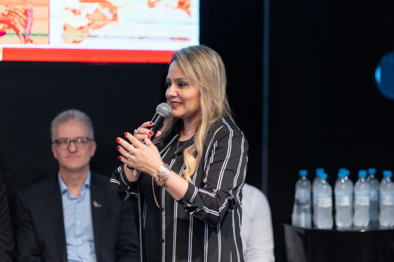Danielle Calazans se pronuncia no evento